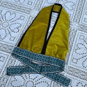 Vintage velour fabric handmade halter top